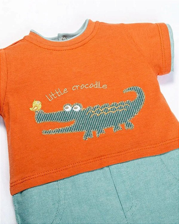 Macacão Bebê Masculino Manga Curta Anjos Baby 213162