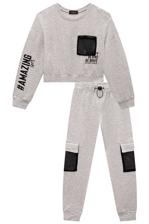 Conjunto Infantil Feminino Manga Longa Infanti 51112