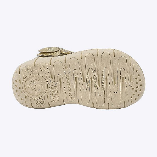 Sandália Tic Tac Casual Dourado Infantil Feminino Klin 171225000