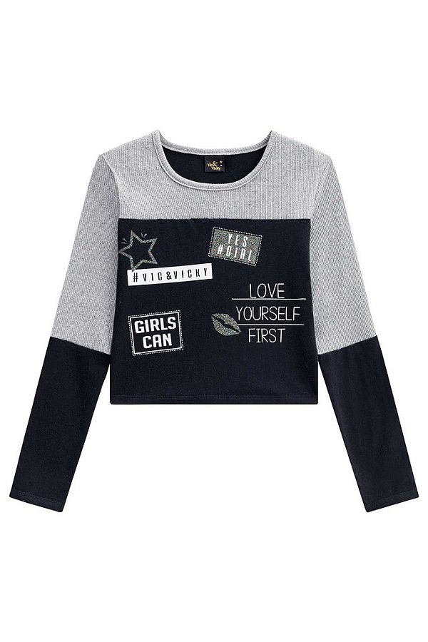 Blusa Infantil Feminina Manga Longa Vic&Vicky 40930