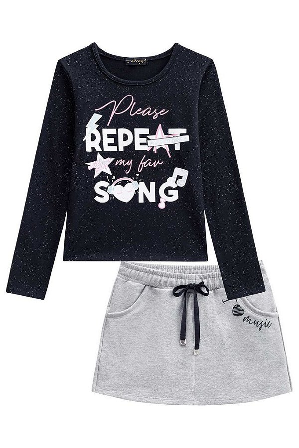 Conjunto Infantil Feminino Manga Longa Vic&Vicky 40840