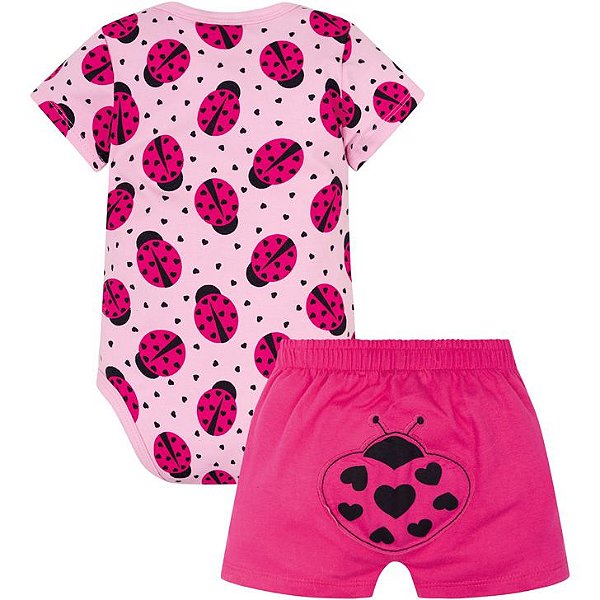 Conjunto Body Short Manga Curta Feminino 110163 Kyly