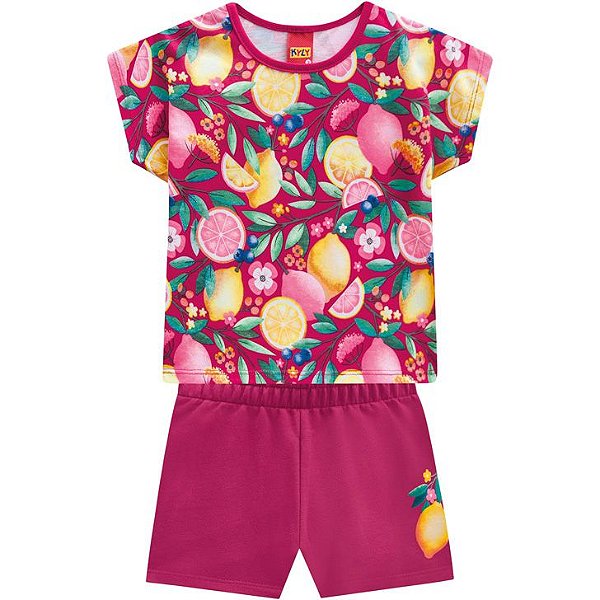 Conjunto Infantil Feminino 110226 Cor Magenta Kyly