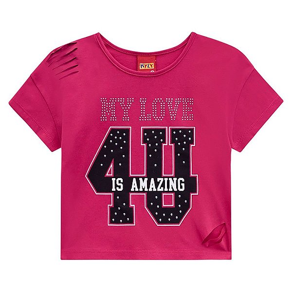 Blusa Infantil Feminina 110239 Cor Magenta Kyly