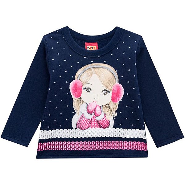 Conjunto Infantil Feminino Manga Longa P207347 Kyly