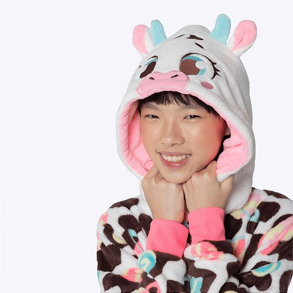 Macacão Manga Longa Soft Vaquinha Chocolate Juvenil Menina Puket 030502385