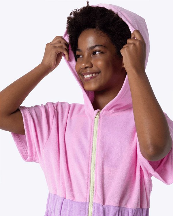 Saída de Praia Atoalhada Color Block Juvenil Feminina Puket 110500773