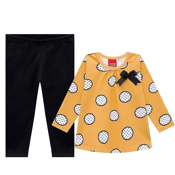 Conjunto Infantil Manga Longa Feminino Kyly 207618