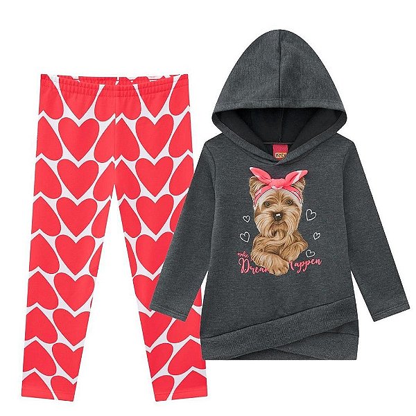 Conjunto Infantil Manga Longa Feminino Kyly 207654