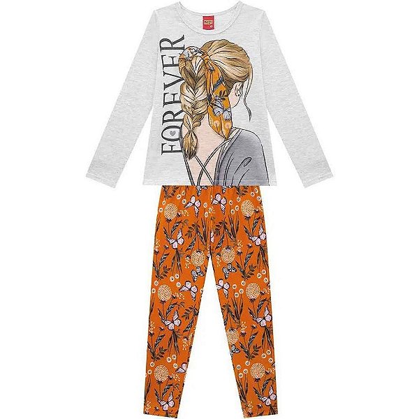 Conjunto Infantil Manga Longa Feminino Kyly 207674