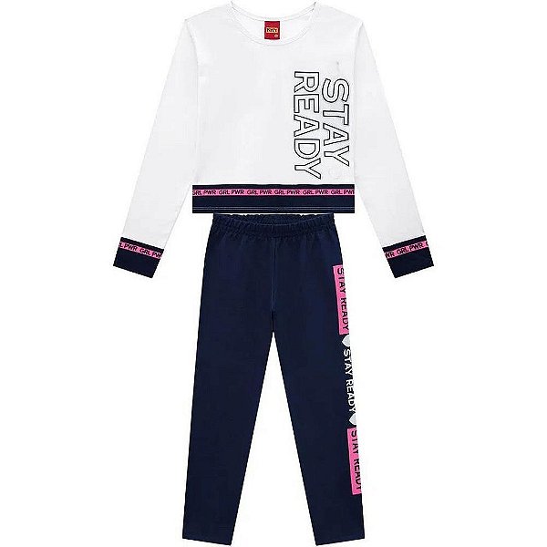 Conjunto Infantil Manga Longa Feminino Kyly 207677