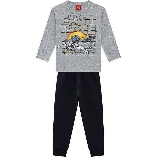 Conjunto Infantil Manga Longa Masculino Kyly 207725