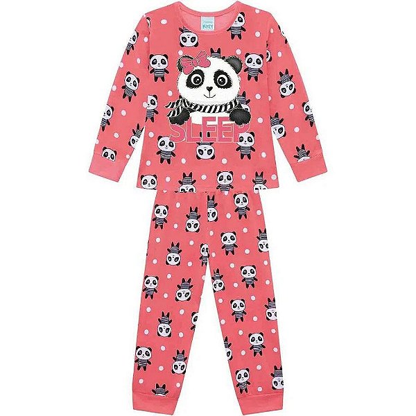 Pijama Infantil Feminino Brilha No Escuro Inverno Kyly 207771