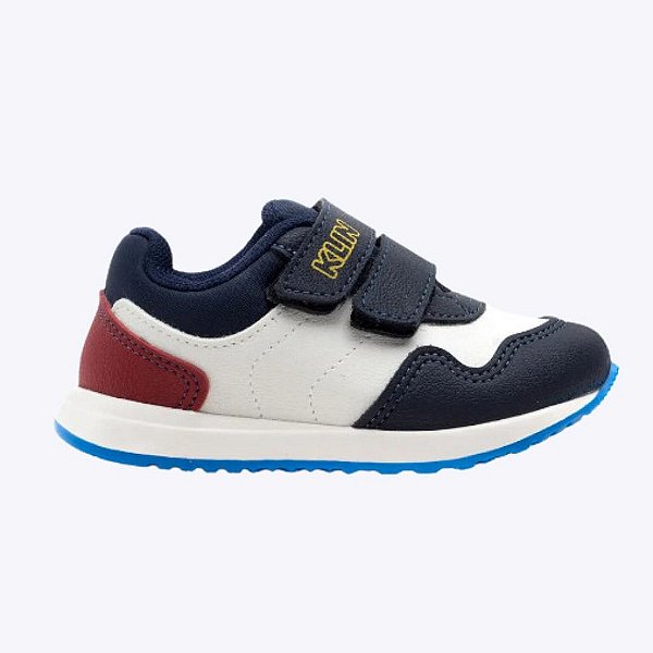 Tênis Branco e Azul Walk Baby Infantil Menino Klin 453113000
