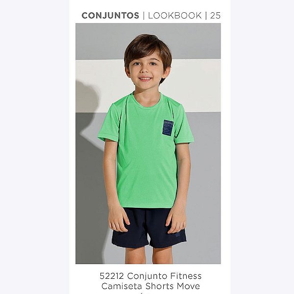 Conjunto Camiseta e Shorts Move Fitness Infantil Masculino Banana Danger 52212