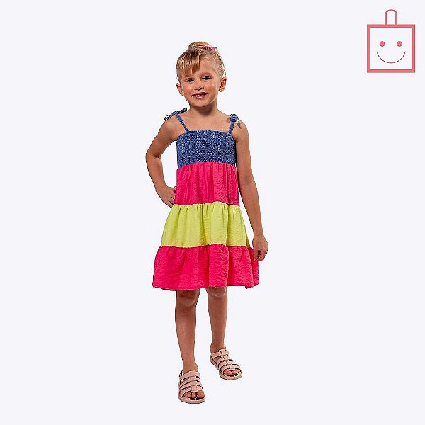 Vestido de Alça Colorido Infantil Menina Vigat 4922