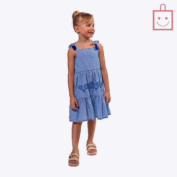 Vestido de Alça Jeans Infantil Menina Vigat 4904