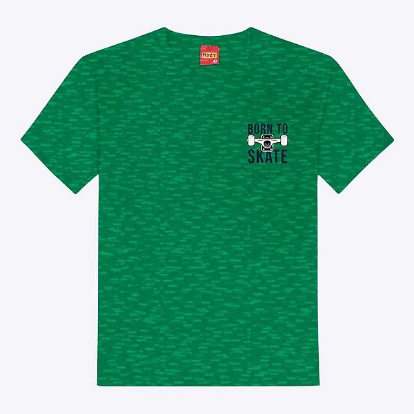 Camiseta Manga Curta em Malha Flamê Sk8 Infantil Masculina Kyly 1000397