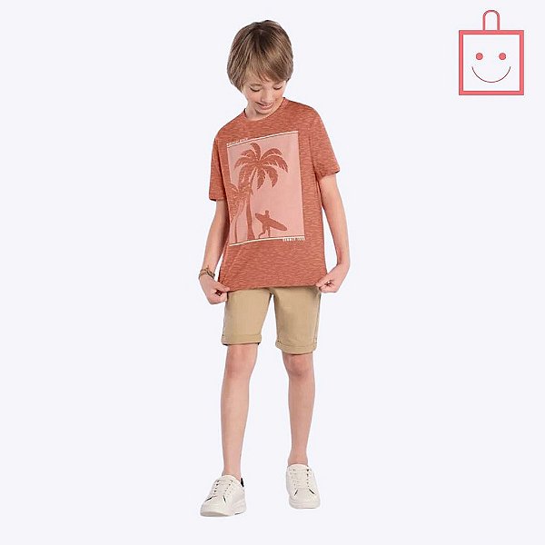 Camiseta Manga Curta Estilo Urbano Infantil Masculina Kyly 1000395