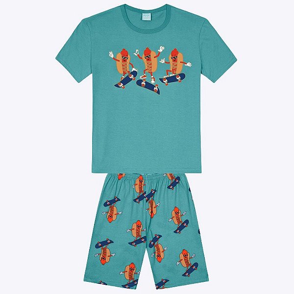 Pijama Hot Dog Brilha No Escuro Infantil Menino Kyly 1000459