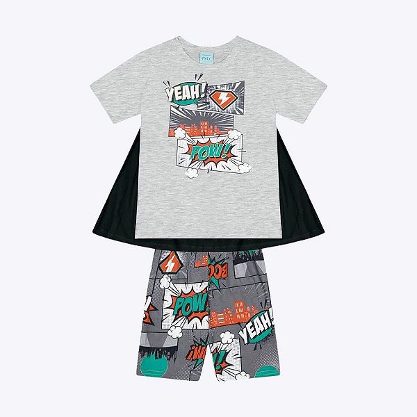 Pijama com Capa Herói Infantil Menino Kyly 1000455