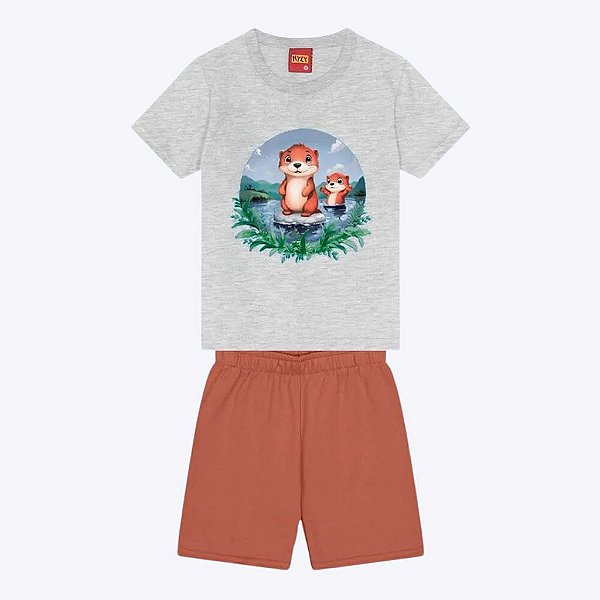 Conjunto Camiseta Manga Curta e Bermuda Infantil Masculino Kyly 1000361