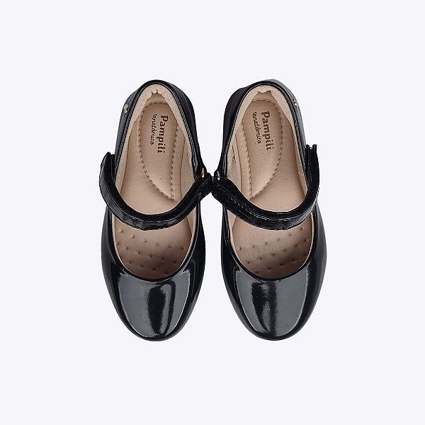 Sapatilha Bailarina Verniz Preta Infantil Feminina Pampili 188647000