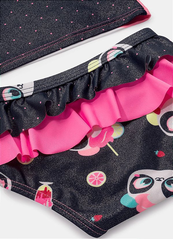 Conjunto Praia Baby Panda Puket 110200317 - Calcinha mais Camiseta com Proteção UV
