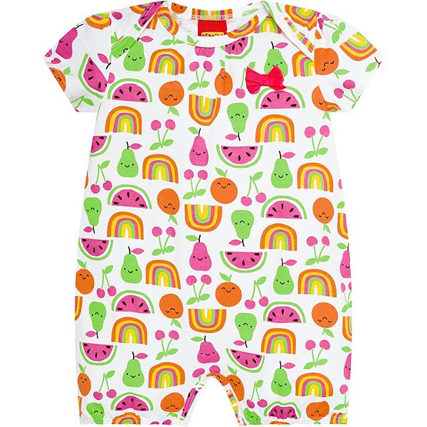 Macacão Bebê Feminino Manga Curta Kyly 111403