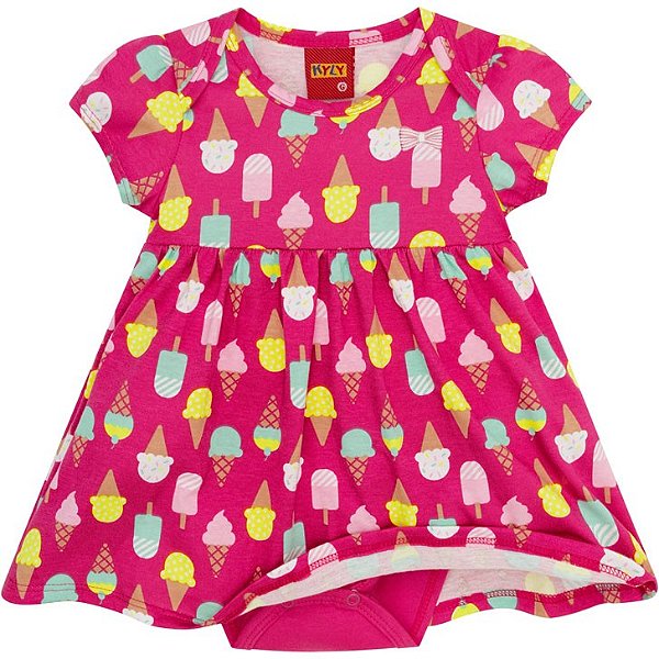 Vestido com Body Bebê Kyly 111408