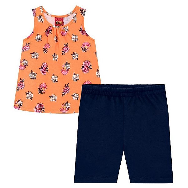 Conjunto Infantil Feminino Legging Manga Curta Kyly P111454