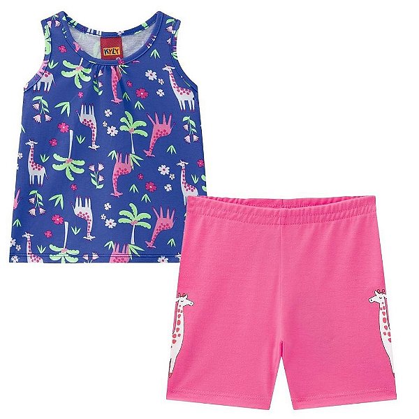 Conjunto Infantil Feminino Manga Curta Kyly P111457