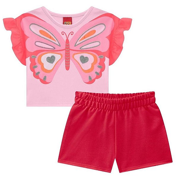 Conjunto Infantil Feminino Manga Curta Kyly 111490