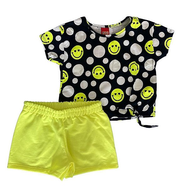 Conjunto Infantil Feminino Manga Curta Kyly 111491