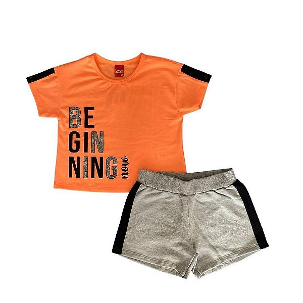 Conjunto Infantil Feminino Manga Curta Kyly 111530