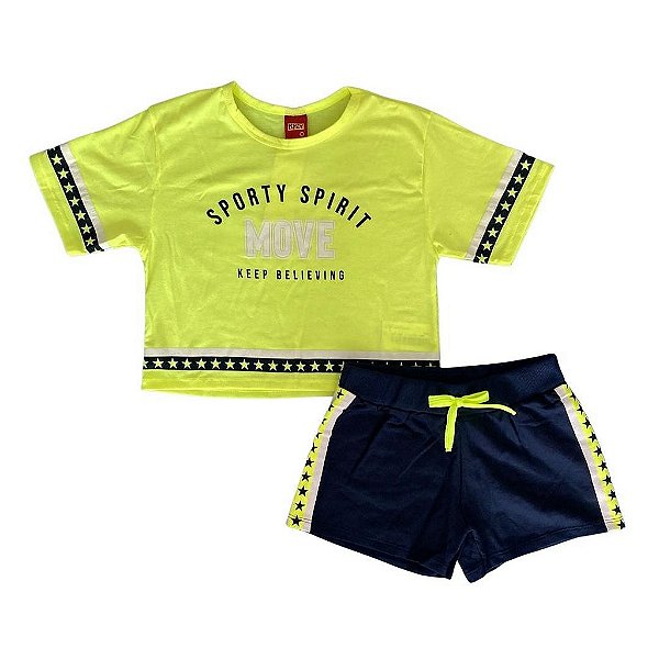 Conjunto Infantil Feminino Manga Curta Kyly 111535