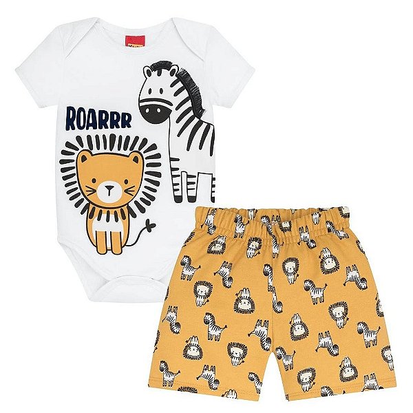 Conjunto Bebê Masculino Body Manga Curta Kyly 111426