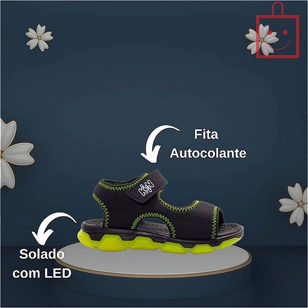 Sandália Preta Infantil Masculina Klin 298009000