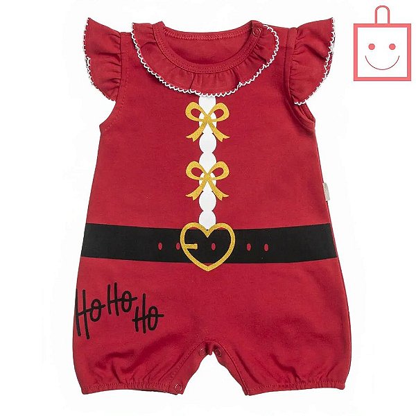 Macacão Vermelho Natalino Anjos Baby 233100