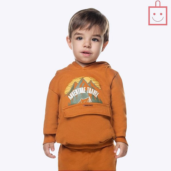 Conjunto Moletom Marrom Infantil Masculino Have Fun 28814