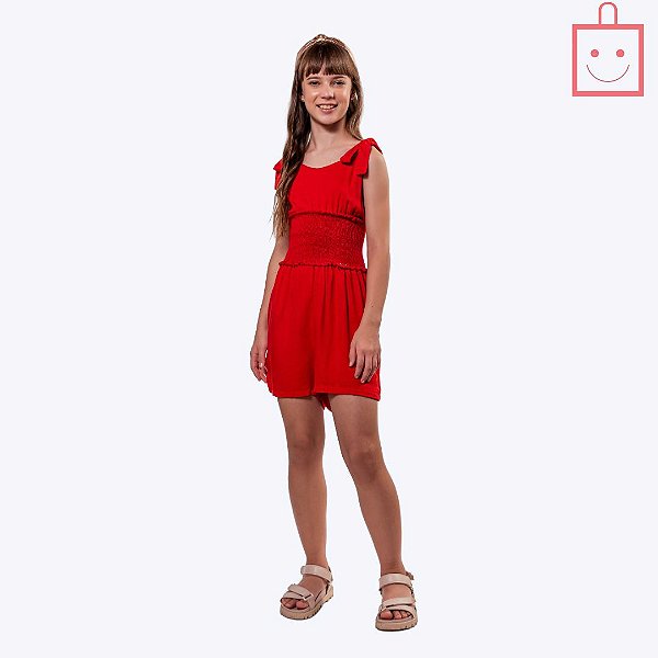 Macaquinho Curto Vermelho Infantil Menina Vigat 7876