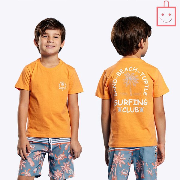 Conjunto Camiseta Manga Curta e Bermuda Microfibra Turtle Infantil Menino Banana Danger 50207