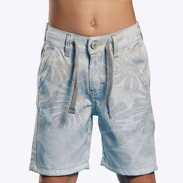 Conjunto Camisa Polo e Bermuda Sarja Estampada Infantil Menino Banana Danger 50243