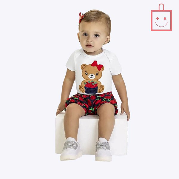 Conjunto Estampa Ursinho Bebê Menina Kyly 1000633