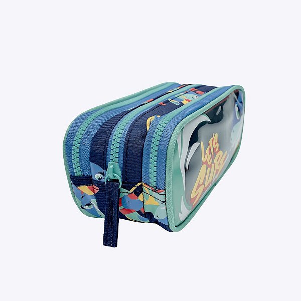 Estojo Escolar Triplo Tubarão Aloha Puket 050403846