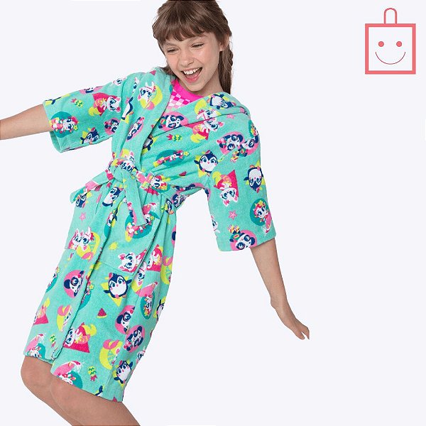 Roupão de Banho Multibichos Juvenil Menina Puket 110500662