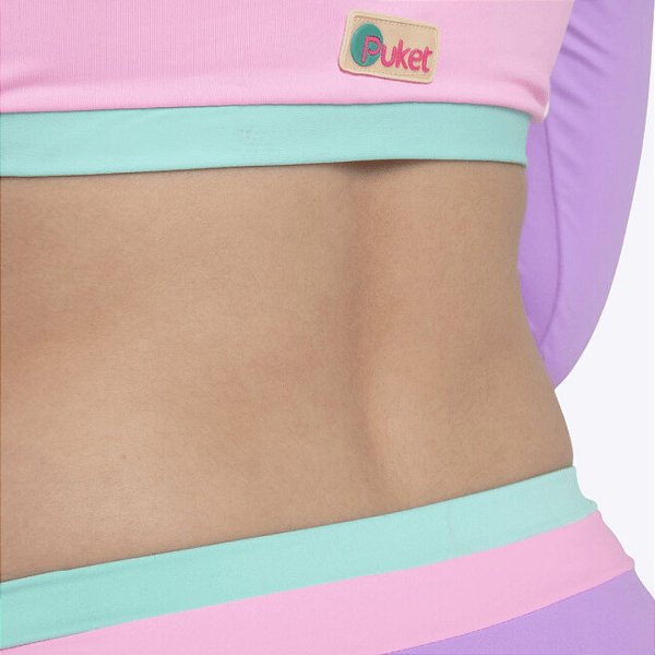 Conjunto Cropped e Calcinha Biquíni Color Block Juvenil Menina Moda Praia Puket 110500648