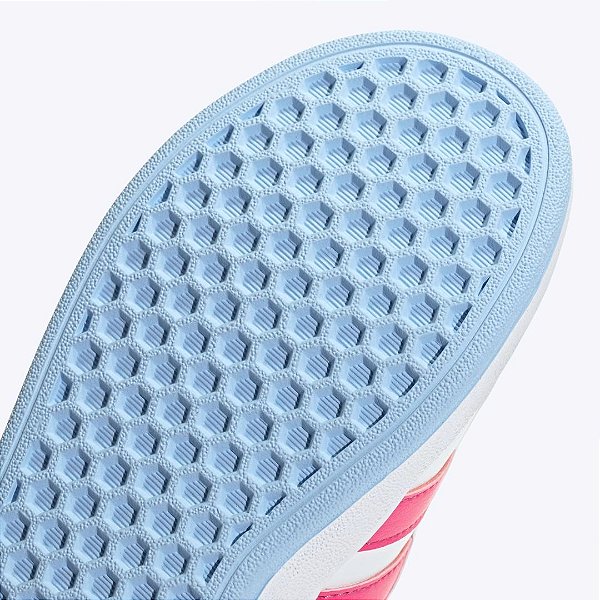 Tênis Branco e Rosa Grand Court Infantil Feminino Adidas  JI0971