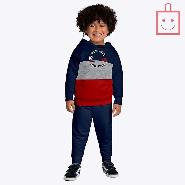 Conjunto Moletom com Capuz Infantil Menino Kyly 1000828