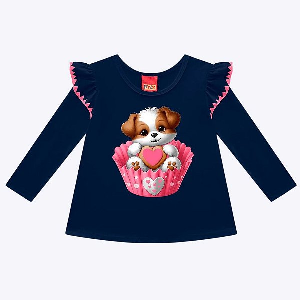 Conjunto Blusa Manga Longa e Calça Legging Infantil Menina Kyly 1000738